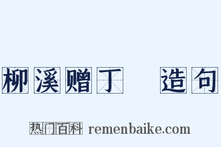 柳溪赠丁絪造句是什么意思的图片